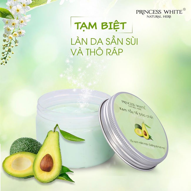 Kem Tẩy Tế bào Chết Mặt Tinh Chất Bơ Princess White Herskin 100gr