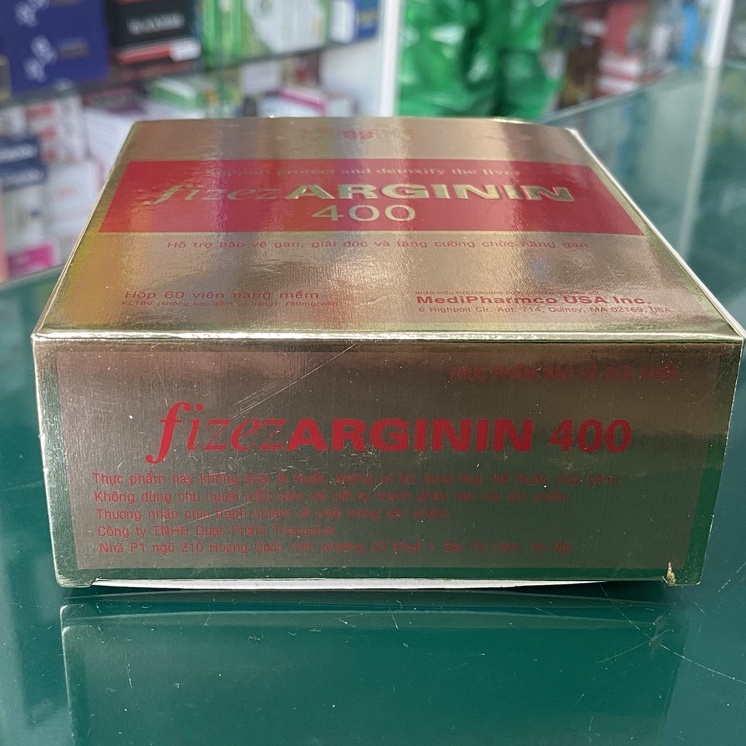 Fizer Arginin 400 - Hỗ trợ tăng cường chức năng gan cho người men gan tăng cao, gan nhiễm mỡ, xơ gan, mẩn ngứa, mề đay