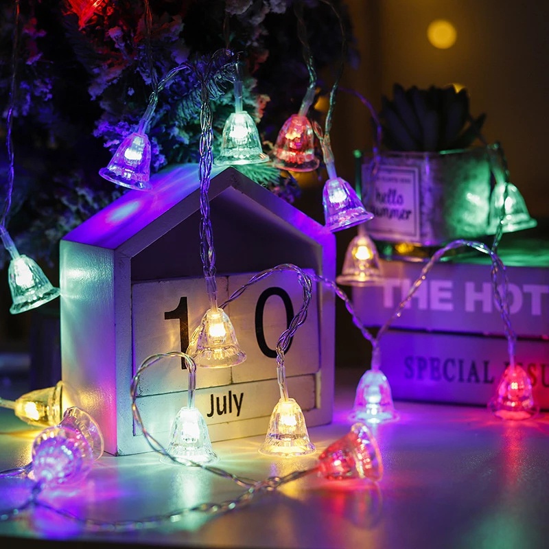 1.5M 10Leds Bells Fairy String Lights / Night Lamp for Curtain Kids Bedroom Wedding Party Patio Decor