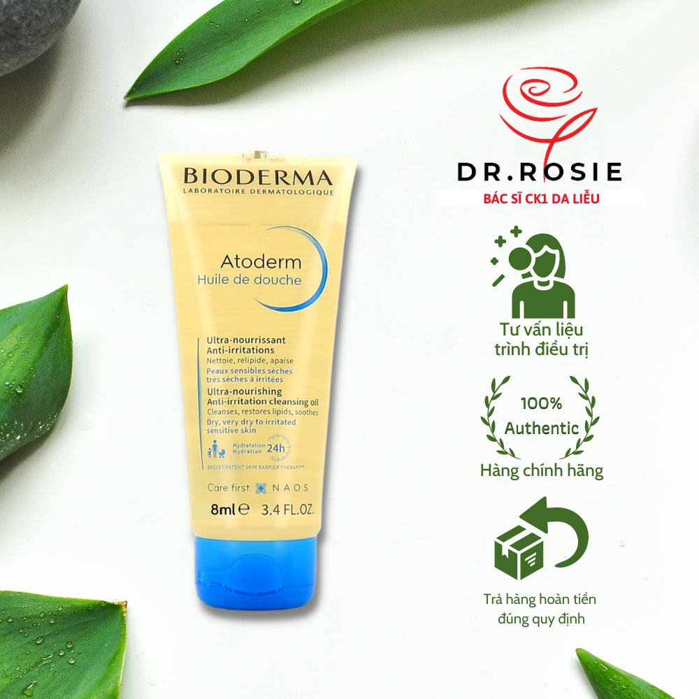 Dầu tắm Bioderma Atoderm Huile De Douche 8ml nội địa Hàn