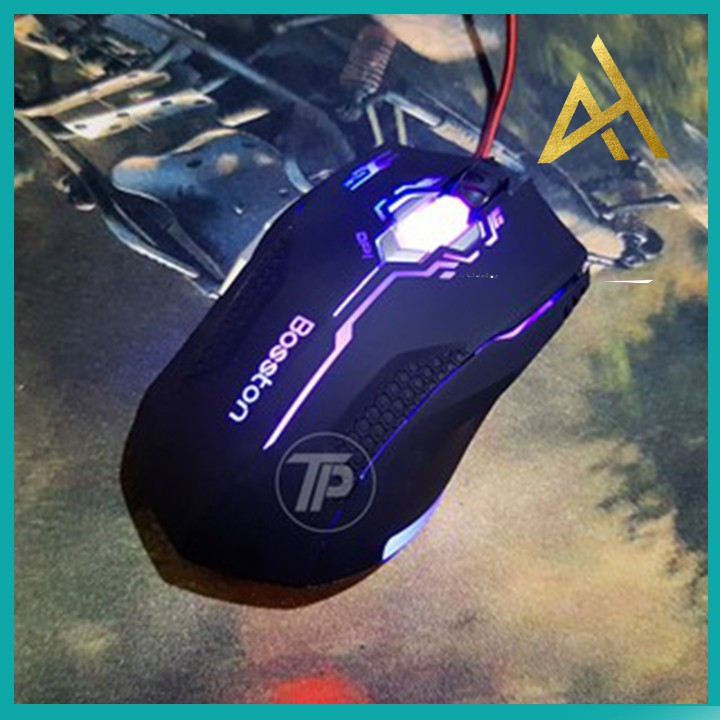 Chuột Máy Tính Laptop Mouse Chơi Game BOSSTON X11 Đèn LED - Chuột Gaming Có Dây Chuyên Game