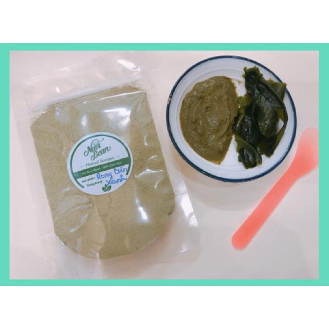 Túi 100g/200g bột Rong Biển Xanh Handmade dưỡng trắng giảm mụn cung cấp vitamin cho da