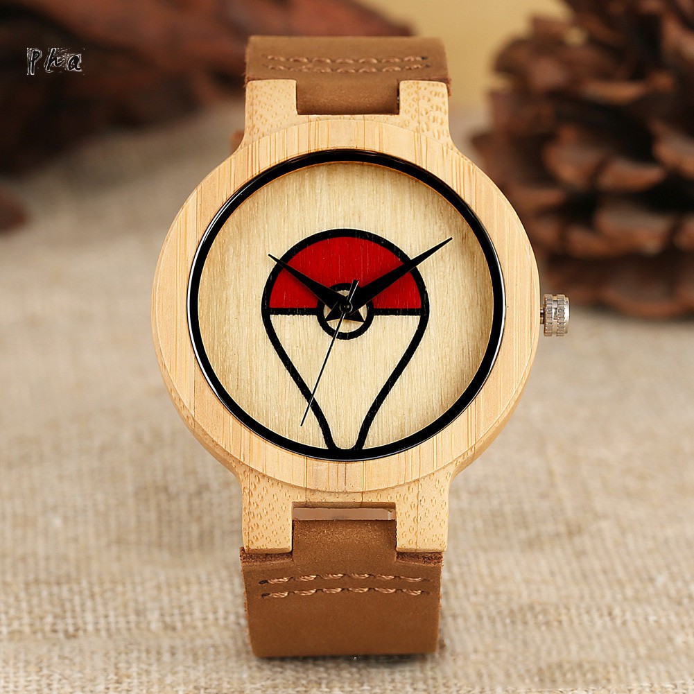 Đồng Hồ Quartz Mặt Tròn Trang Trí Hình Pokemon