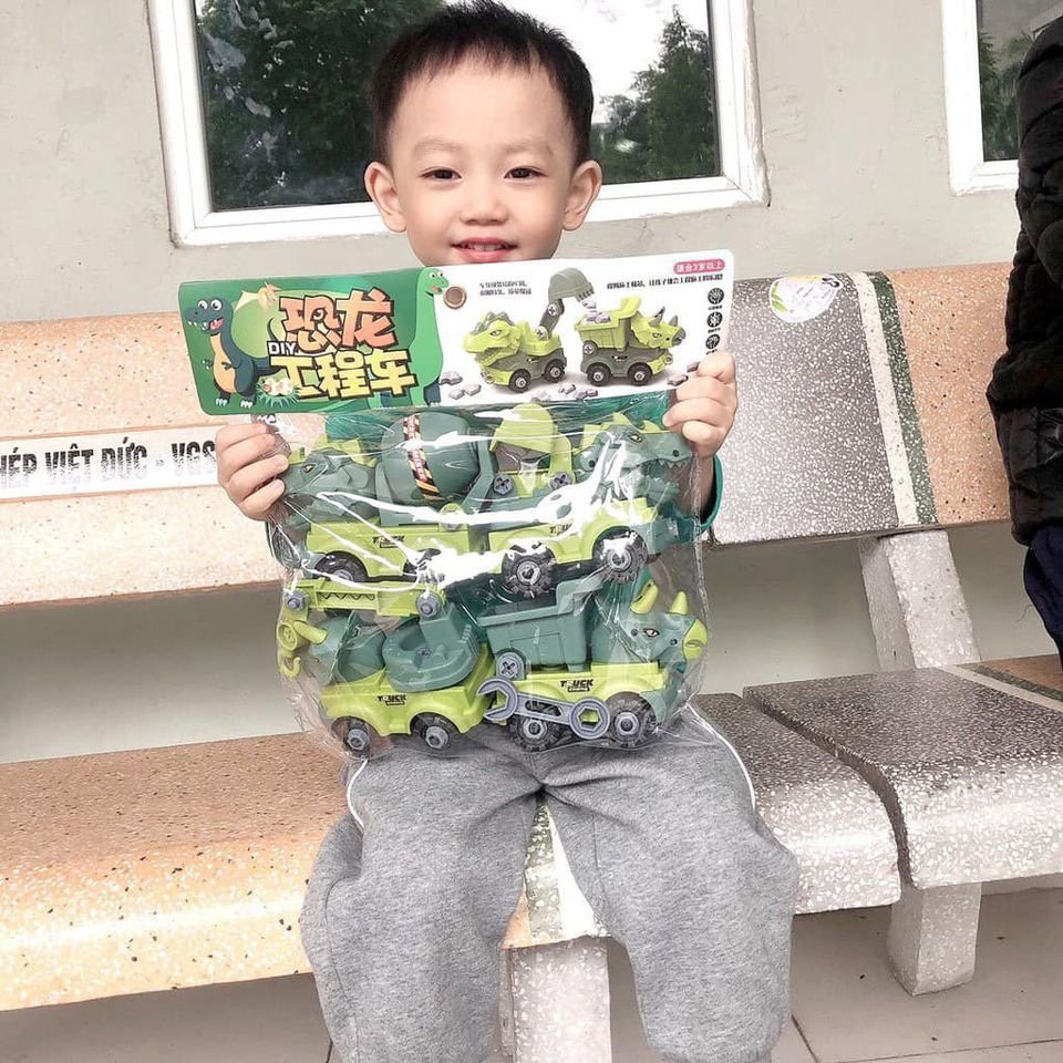 Đồ Chơi Xe Khủng Long Lắp Ráp Kèm Tua Vít