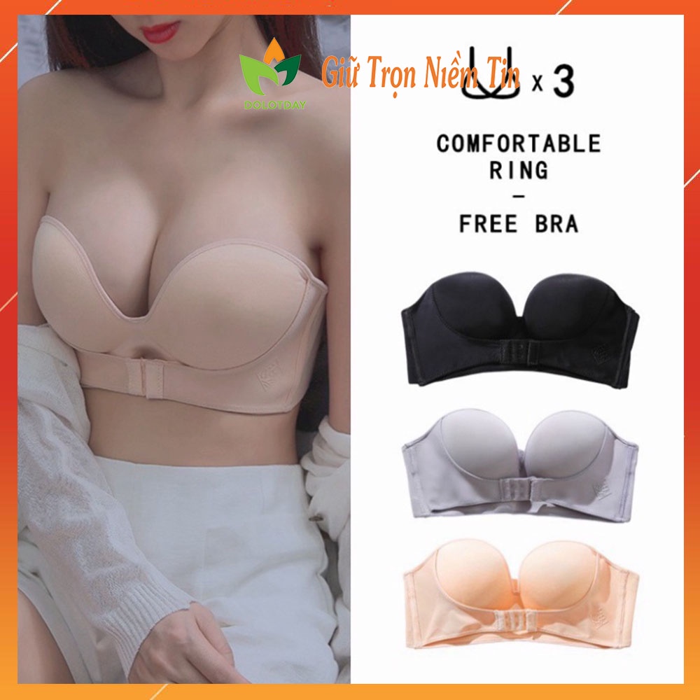 Áo Ngực Nữ Không Dây chống tuột - Áo Lót Nữ Đúc Su không gọng chống tụt mặc hở vai nâng ngực tạo khe sexy AOLOT12