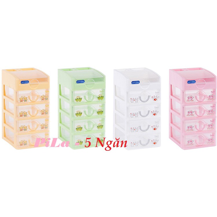 Tủ nhựa mini Tomi 4 - 5 ngăn để bàn siêu tiện lợi