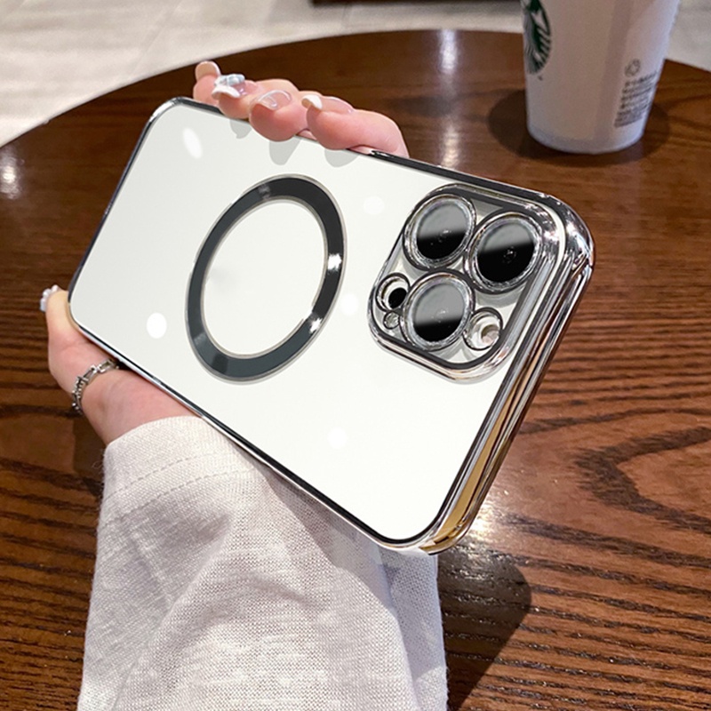 Ốp lưng iphone Điện Thoại Mạ Sang Trọng Từ Tính Bảo Vệ Ống Kính Máy Ảnh Cho iPhone 11 Pro max x xs max xr 7 plus 8 plus 13 Pro max 12 Pro max