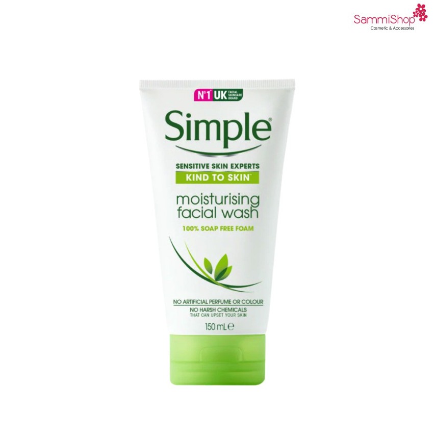 Sữa rửa mặt SIMPLE MOISTURISING FACIAL WASH 100% SOAP FREE FOAM 150ML