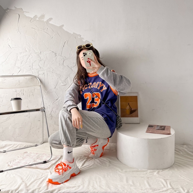 Giày thể thao đế chunky cá tính dành cho nữ phong cách giày ulzzang Hàn Quốc