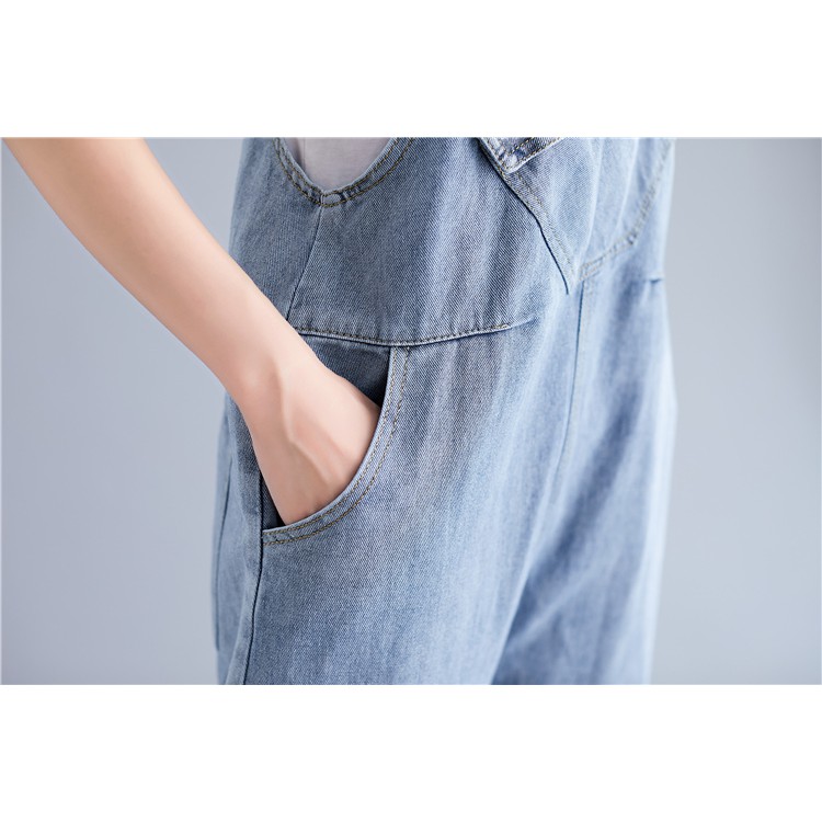[ORDER] Quần yếm jean bigsize xanh phối túi ngực cá tính (fit đến 70kg) | BigBuy360 - bigbuy360.vn
