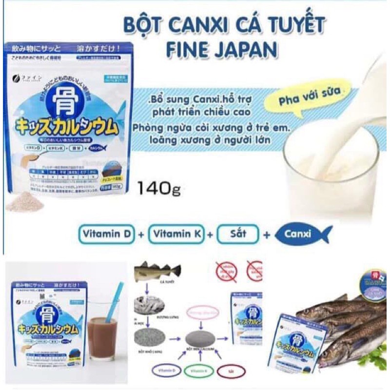 [Giá Hủy Diệt] Bột Bone's Calcium For Kids Canxi Xương Cá Tuyết