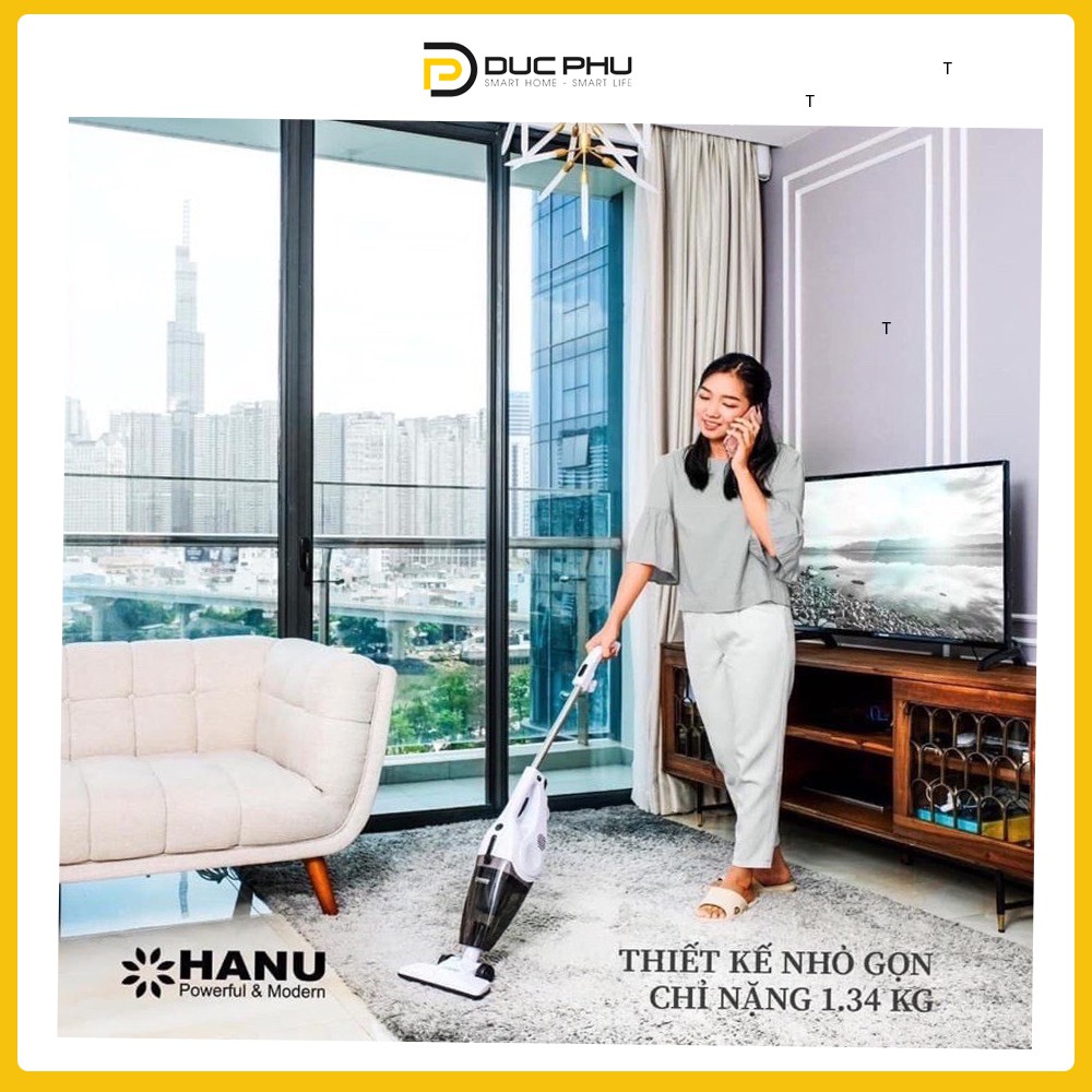 Máy hút bụi cầm tay Hanu HNV 600s - siêu tiện lau bậc thang và ngóc ngách