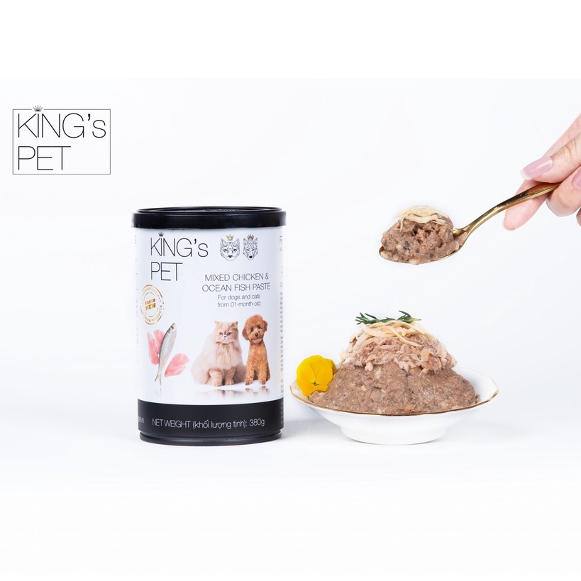 Pate chó mèo King's Pet dinh dưỡng thơm ngon đủ vị lon 380g - Bivido