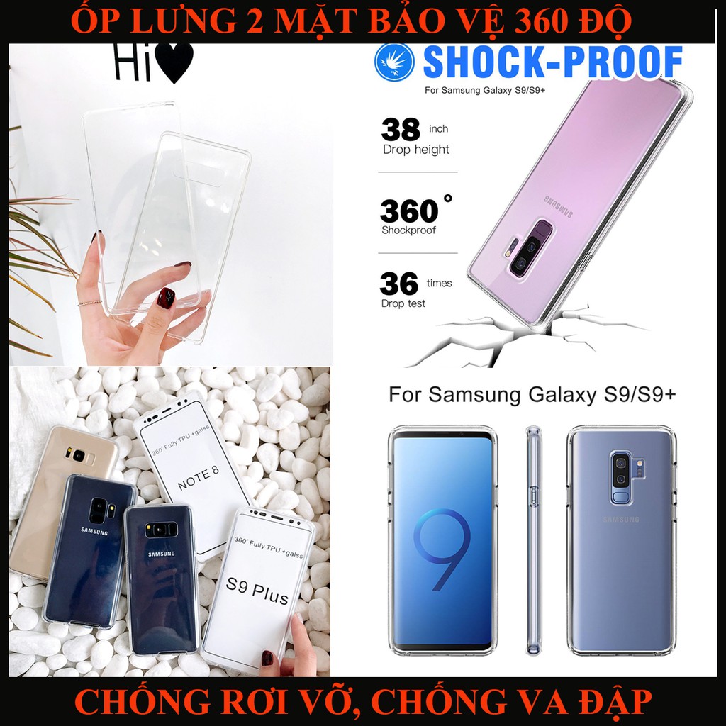 [RẺ VÔ ĐỊCH] Ốp lưng Samsung S8 Plus/S9/Note 8 trong suốt 2 mặt bảo vệ full 360 độ