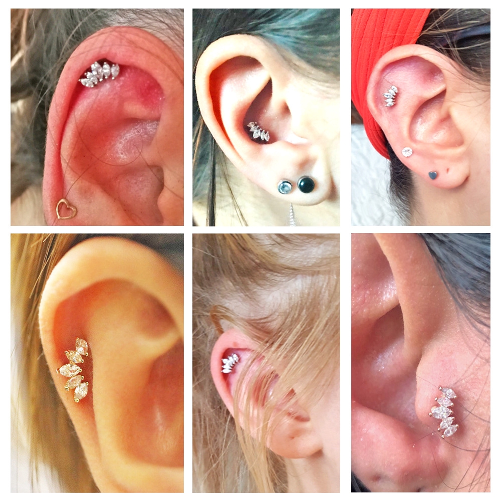 1 Khuyên Tai Hình Con Ngựa Đính Đá Zircon 16g