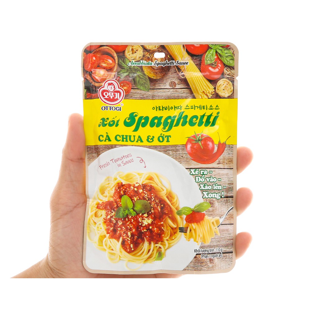 Xốt (Sốt) mì Spaghetti vị cà chua và ớt Ottogi gói 110g