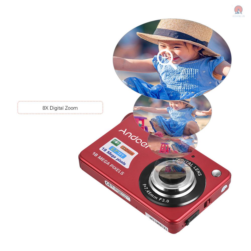 Máy quay video kỹ thuật số Andoer 18M 720P HD 8 lần pin 2.7inch có thể sạc lại cho trẻ em
 | BigBuy360 - bigbuy360.vn