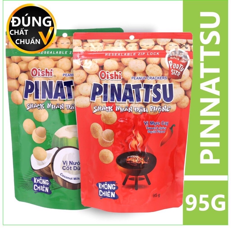 Đậu phộng cốt dừa,vị mực cay Pinattsu 95g