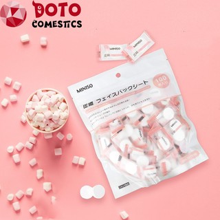 Túi 100 Mặt Nạ Nén Miniso Nhật Bản Siêu Tiện Dụng