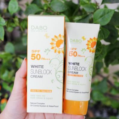 Hàng Chính Hãng - Kem Chống Nắng Không Nhờn Dính Tác Dụng Lâu DaBo White Sunblock cream Hàn Quốc 70ml