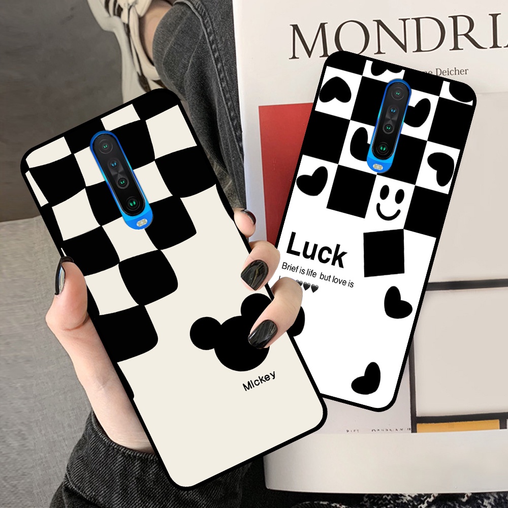 Ốp Xiaomi Redmi K20 / K20 Pro - K30 / K30 5G in hình sọc caro, họa tiết đen trắng dễ thương