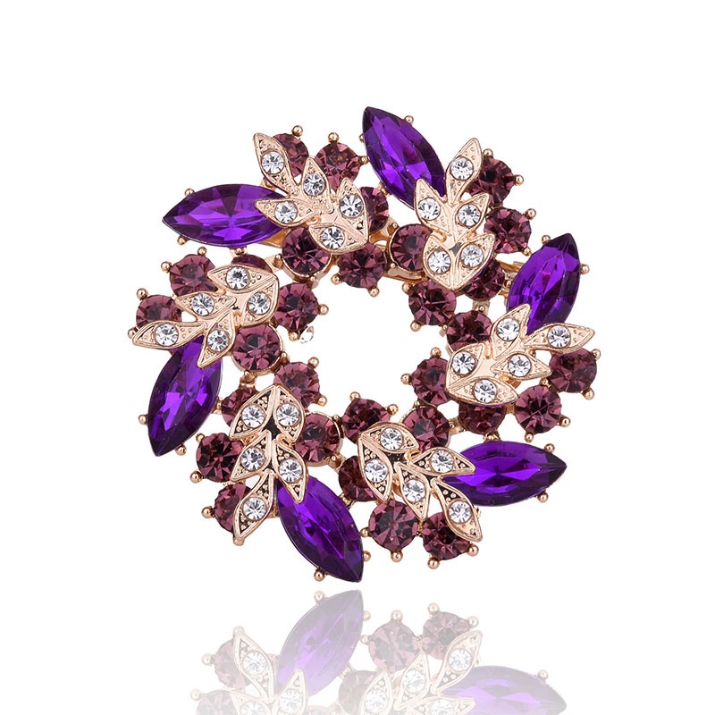 Ghim Cài Áo Hình Bauhinia Đính Đá Pha Lê Đơn Giản Thời Trang Retro Sáng Tạo Dành Cho Nữ