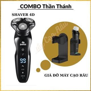 Combo máy cạo râu shaver 4d và gía đỡ máy cạo râu dán tường tiện dụng