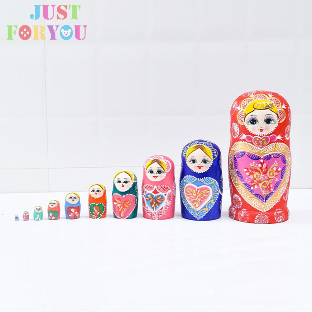 Búp Bê Nga Matryoshka Bằng Gỗ 10 Lớp Vẽ Tay