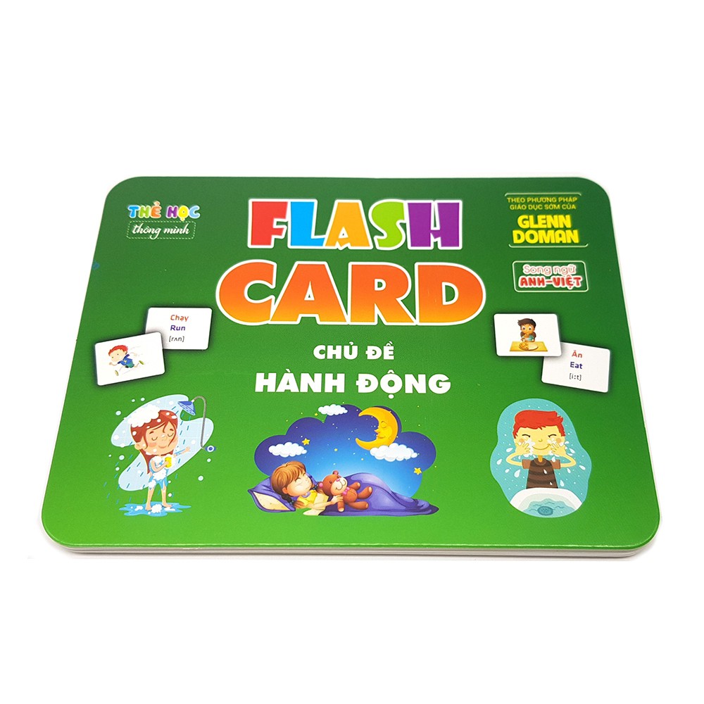 Thẻ Flash Card Glenn Doman Chủ Đề Hành Động, Flashcard Học Tập Cho Bé