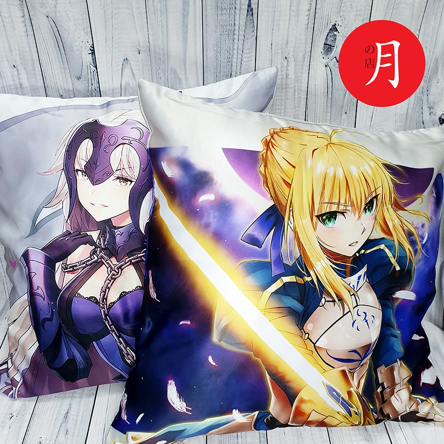 Gối vuông tựa lưng 2 mặt 45x45cm FATE FGO Saber Jeanne