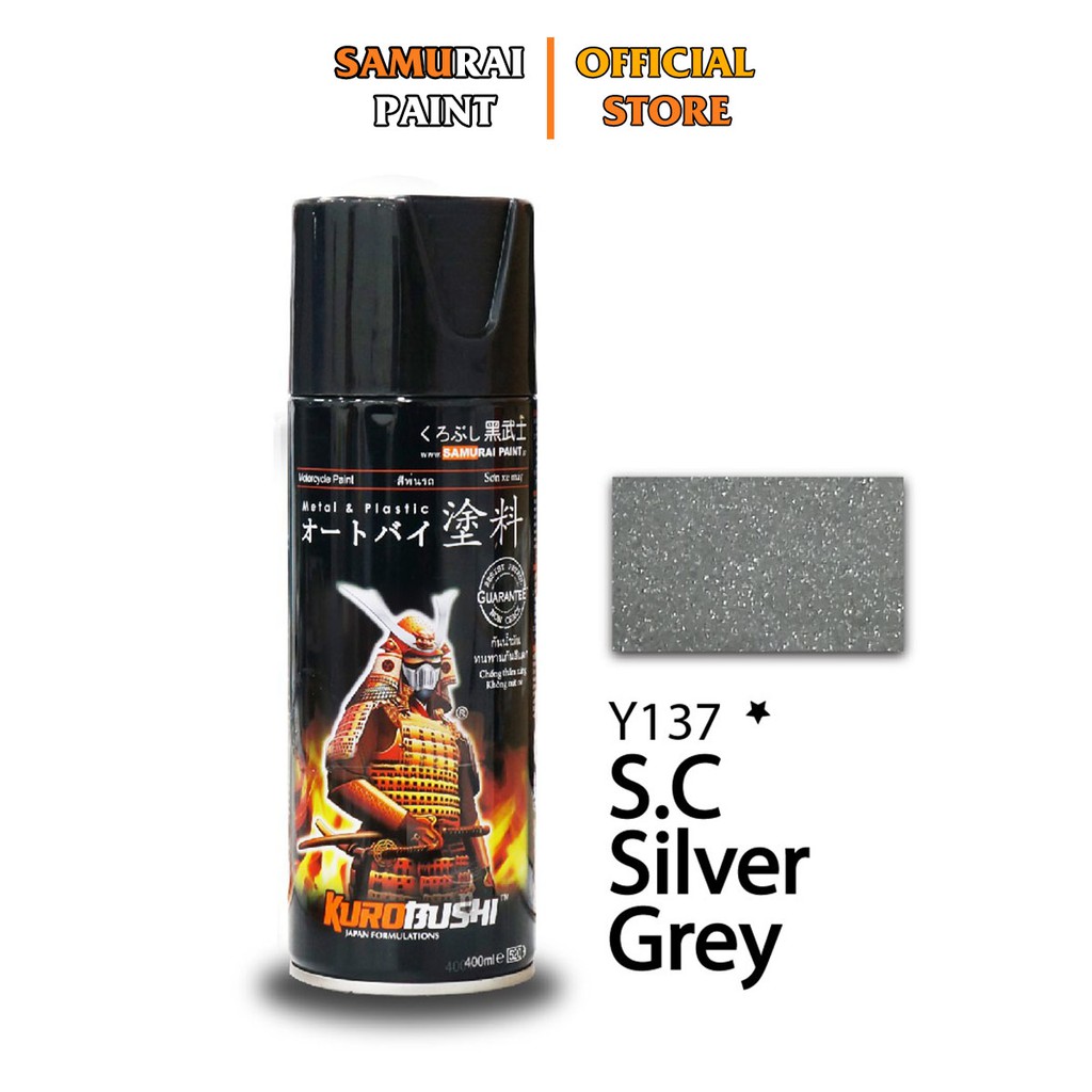 Chai Xịt Sơn Samurai Y137 Chính Hãng Màu Xám Bạc - Sơn Lốc Máy