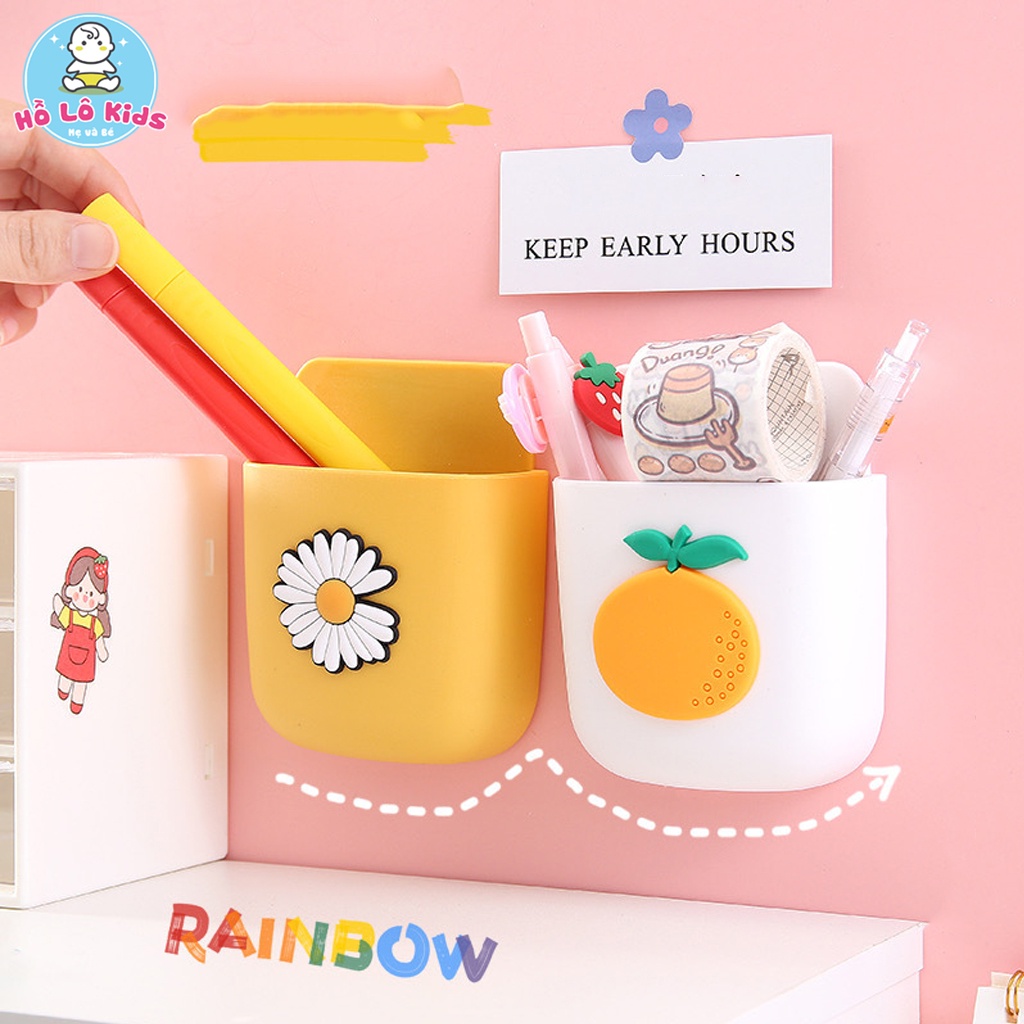 Hộp dán tường đựng điều khiển tivi, điều hòa, điện thoại có lỗ cắm sạc treo tường tiện lợi Hồ Lô Kids