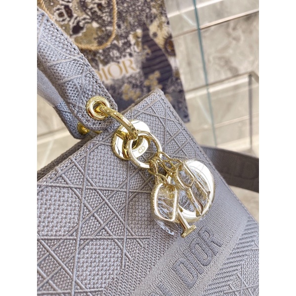 Túi xách mini nữ vải denim cao cấp hoạ tiết kim loại đính trang trí dây đeo bản to dior CD