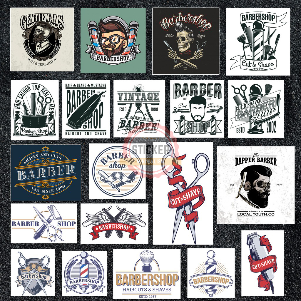 Sticker Barber chống nước sticker dán laptop, điện thoại, đàn guitar, mũ bảo hiểm