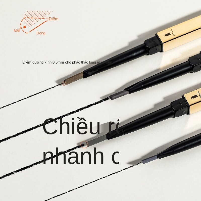 Gella's small gold bar triangle double eyebrow pencil metal texture natural not easy to discolor female eyebrow