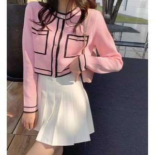 Áo cardiagn tay dài hồng Jennie Blackpink