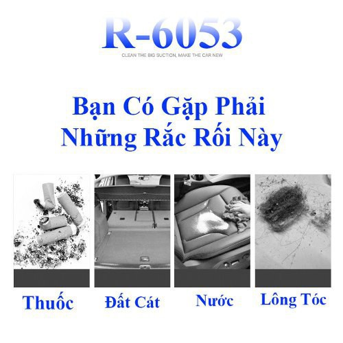 [PGshop] MÁY HÚT BỤI Mini CẦM TAY Đa Năng Xe khá Ô TÔ và Gia Đình - Máy R-6053 - PGshop