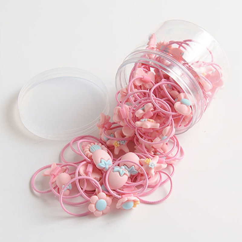 Set 40 dây buộc tóc nhiều hình dạng dễ thương xinh xắn cho bé gái