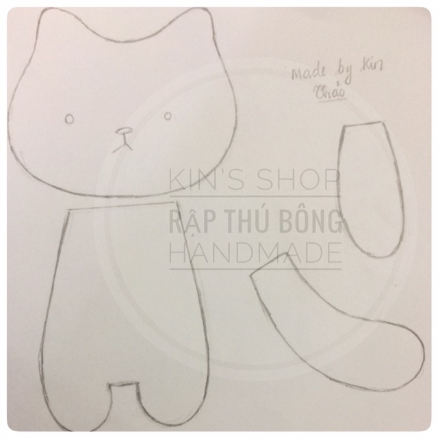Rập giấy may thú bông và con thú cho bé chơi vải, gấu bông handmade
