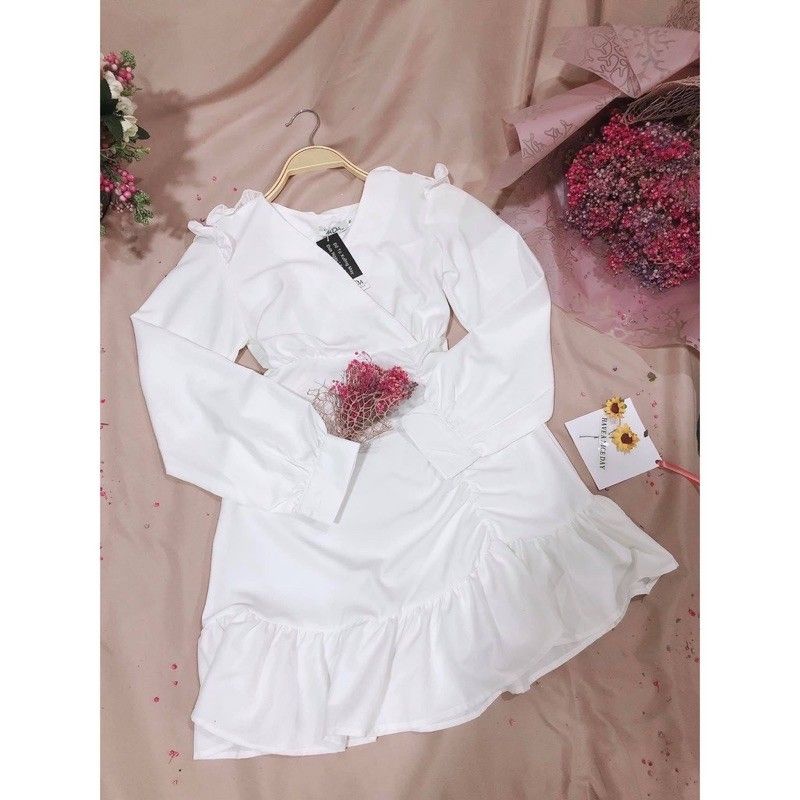 Đầm nữ tay dài cổ chữ V thời trang