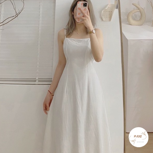 Váy hai dây dáng xòe tiểu thư, Đầm hai dây dáng xòe trẻ trung nữ tính | BigBuy360 - bigbuy360.vn