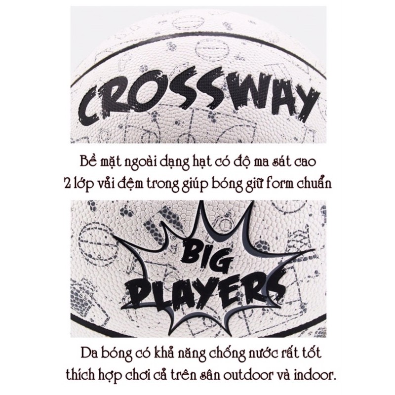 Bóng Rổ Chính Hãng Crossway số 7 Chuẩn thi Đấu Sân Indoor và Outdoor
