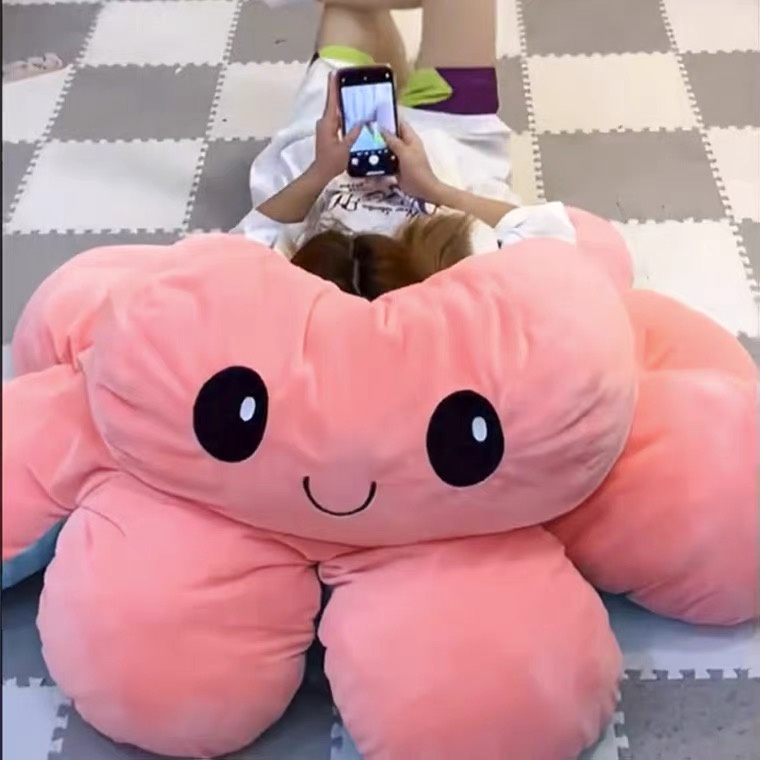 Kích thước LớnGấu Bông bạch tuộc cảm xúc size lớn 130cm vải nhung hàn quốc  Hai Mặt Khác Màu Và Cảm Xúc