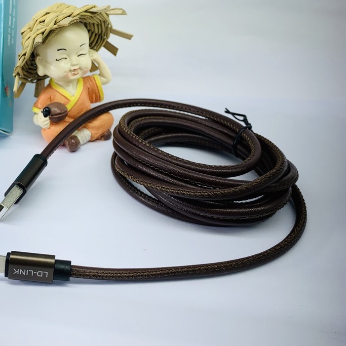 Dây cáp sạc cho điện thoại aiphôn bọc Da LD link, Bảo hành 15 THÁNG 1 ĐỔI 1