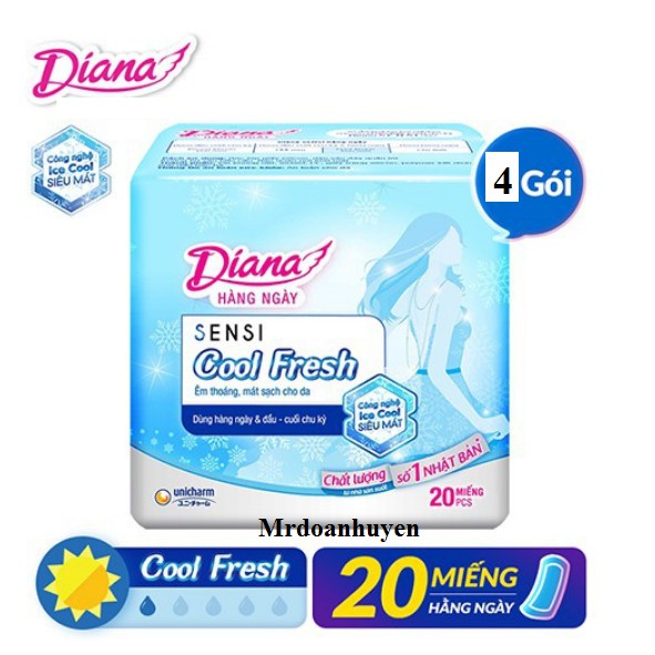 Băng Vệ Sinh Diana Hàng Ngày Sensi Cool Fresh Gói 20 Miếng