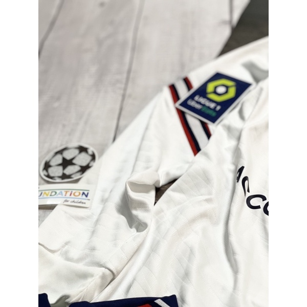 Set Bộ quần áo bóng đá dài tay vải thái clb psg trainning màu trắng 2021 2022
