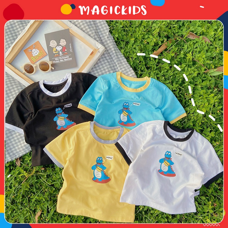 Áo thun cộc tay trẻ em MAGICKIDS in hình khủng long dễ thương dành cho bé trai