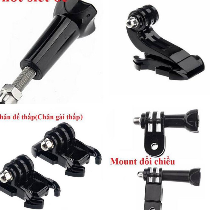 BỘ PHỤ KIỆN CAMERA HÀNH TRÌNH ( chốt siết ốc + mount chữ J + Chân đế thấp + monut đổi chiều)