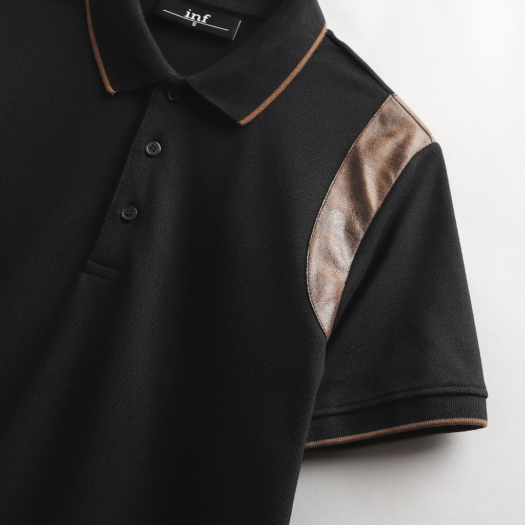 Áo Thun Polo Nam Có Cổ Mix Viền Da Tay Ngắn Vải Cotton Cap Cấp INF PL002691 SOMEHOW | BigBuy360 - bigbuy360.vn