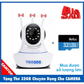 Camera wifi yoosee 3 anten hd720p + thẻ netac 32gb